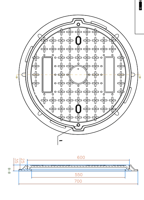 B125 Drawing of manhole cover 